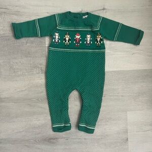 Janie and Jack Emerald Green Nutcracker Knit Footie